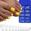 Parche de Manicura para Uñas de Dedo del Pie Blanco Portátil Transfronterizo Caja con 100 Piezas Parche Completo Color Puro Parche Corto para Uña del Pie
