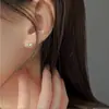 Novos brincos de contas redondas e suaves da moda coreana, temperamento simples, design de personalidade, acessórios de nicho para mulheres