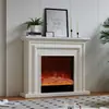 Móvel de TV com Lareira Estilo Francês 1.8/2.2/ 2.4m Feito de Madeira Maciça para Uso Doméstico na Sala de Estar com Decoração de Chama Simulada e Aquecimento Elétrico