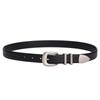 Fábrica personalizada textura antiga prata agulha fivela simples casual cinto de couro feminino nicho design francês estilo cinto feminino