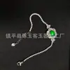 Venta al por mayor del fabricante Pulsera de Calcedonia de Hielo de Alta Calidad Chapada en Plata 925 Incrustaciones Completas de Diamante Pulsera de Ágata Verde Jade para Mujer Joyería