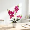 Decoración para el Hogar Artificial Orquídea Phalaenopsis de 21 Flores Planta en Maceta Adorno para Boda y Decoración de Hotel Arreglo Floral DIY Material de Jardinería