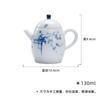 Qingji Pintado a Mano Azul y Flor de Ciruelo en Flor Qing para Tetera Juego de Té Kung Fu Filtro de Agujeros de Bola Olla Bola de Dragón Olla Doméstica Portátil
