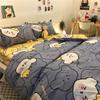 Bonito Pato Bonito Dos Desenhos Animados Primavera E Verão Quatro Peças Lavado Algodão Colcha Capa Ins Estilo Dos Desenhos Animados Confortável Estudante De Três Peças De Cama