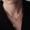 Collar Brújula Estilo Francés Perla de Hada Envuelto Cadena para Suéter Versátil Gargantilla Apilable Lujo Ligero Diseño Sencillo