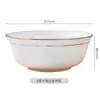 Tigela de Macarrão de Porcelana Óssea com Borda Dourada de 6 polegadas Jingdezhen Branco Puro Pintada à Mão Dourada Cerâmica Tigela para Sopa e Macarrão Tigela de Arroz Presente de Feriado
