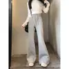 Calças de perna larga outono e inverno casuais esportivas soltas calças de moletom calças compridas calças flare estilo americano calças de outer wear