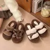Pantuflas de alta gama, de suela gruesa, que aumentan la altura, mullidas, para mujer, otoño/invierno 2026, adecuadas para usar en exteriores, suaves y elegantes, pantuflas de peluche