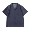 Camisa Casual de Manga Corta con Cuello Cubano Estilo Americano de Moda para Hombre Muqiu, Camisa Relajada Estilo 'Old Money' Holgada