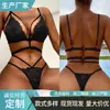 Nueva lencería sexy de encaje europea y americana de tentación para comercio exterior, lencería sexy de una pieza para damas, tres puntos