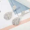 Pendientes de Gota con Pedrería de Moda Transfronterizos Completamente de Diamante para Mujer Elegantes Pendientes de Fiesta de Escenario Venta Directa de Fábrica E603