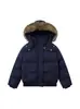 Chaqueta de plumón con capucha y cuello de pelo estilo Retro Americano para Hombres y Mujeres Invierno 2025 Nueva Gruesa Cálida Holgada y Versátil