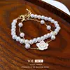 Pulseira de Pérolas Camélia Gota de Óleo Retrô Francês Versátil Pulseira de Luxo Leve Temperamento Joias de Moda de Alta Qualidade Atacado