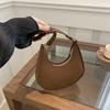 Outono 2024 Nova Chegada Crescent Bag Feminina Moda Casual Trendy Vintage Feltro Crocodilo Padrão Bolsa de Axila Bolsa de Ombro Feminina