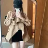 Jaqueta corta-vento casual versátil e moderna com laço Outono 2026 Estilo Coreano Feminino Cáqui Peça de Outerwear
