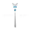 Aleación de titanio F136 circonita mariposa cilíndrico gota de agua colgante perno de cartílago piercing de titanio G23 joyería de piercing de titanio perno de oreja con rosca interna