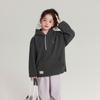 Pudding Haru Ropa Infantil Tops 2025 Otoño e Invierno Nuevo Estilo Deportivo Sudadera con Capucha de Punto para Niñas, Color de Contraste, Terciopelo