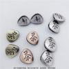 Molde de fundição sob pressão de metal abertura personalizada chá redondo sinais irregulares cobre cinza verde três cores galvanoplastia sinais de metal