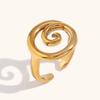 Collar espiral de personalidad temperamento transfronterizo de Europa y Estados Unidos acero inoxidable chapado en oro de 18K concha micro engastado aretes anillo mujeres