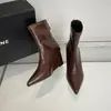 Primer Encuentro con Ji Po: Nueva Colección Otoño/Invierno 2026, Botines Estilo Francés Delgado para Mujer, Puntiagudos, de Piel Suave, con Tacón Alto Adelgazante