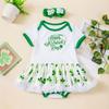 Transfronteiriço St. Patrick's New Baby Harbour Headband terno manga curta infantil princesa Harbour vestido bebê atacado