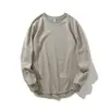 Moletom Fitness Masculino Outono e Inverno Manga Longa Solto Tendência Jaqueta de Treino Esportivo Top Casual para Corrida Bainha Curva