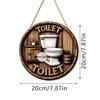 Nuevo listado transfronterizo de madera de 20 CM INODORO inodoro decoración de ambiente para el hogar colgante de pared con cuerda placa para puerta