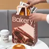 Bolsas de Tote para Pan de Moda, Bolsas Impresas para Empaque de Tostadas, Bolsas para Llevar de Panadería, Bolsas de Papel Kraft para Uso Comercial