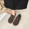 Zapatos mule slip-on de moda con hebilla de cinturón exterior, Invierno 2026, con forro polar añadido, de suela plana, zapatos para personas perezosas, mocasines, zapatos de algodón