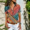 Amazon outono europeu e americano feminino design zíper lapela moda manga curta POLO camisa top MB13