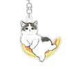 Nuevo Llavero Creativo Lindo de Gato Acrílico Colgante de Dibujos Animados para Bolso de Estudiante Regalo