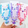 Estilo Océano Collar de Conchas para Niños Caracola Estrella de Mar Elemento Marino Sirena Niña Disfraz Joyería a Juego Princesa