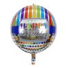 Corea del Sur ins red net 4D globo transparente letras impresas arcoíris feliz cumpleaños redondo flotante bola de aire al por mayor