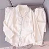 Pijama feminino estilo Ins para primavera e outono, estilo fino de algodão nuvem 2026, conjunto de roupa de casa com estampa de desenho animado doce, manga longa e calça comprida