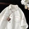 Camisa Retro Japonesa de Manga Corta para Hombre, Verano 2026 Nuevo Diseño de Nicho Marca de Moda Casual Camisa de Media Manga