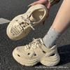 Zuecos de Verano para Mujer para Uso en Exteriores, Moda Trendy con Cordones, Suela Gruesa que Aumenta la Altura, Antideslizantes, Cómodos, Zapatos Dad de Punta Cerrada para Mujer