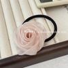 Lazo para el cabello de hilo súper hada con flor de rosa, minimalista para niña, fresco, goma elástica para atar el cabello, accesorios para el cabello de cola de caballo