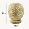 Lámpara de Mesa de Bambú Natural Lámpara de Mesita de Noche Dormitorio Estudio Luz de Bambú Atmósfera Luz Nocturna Casa de Huéspedes Pequeña Lámpara de Mesa Retro