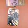 Conjunto de tarjetas periféricas de animación para estudiantes del campus con cordón para colgar en el cuello, deslizante, de plástico rígido, para control de acceso al metro, bolsa para credenciales para hombres