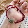 Pulsera de cuerda roja del zodíaco Dragón de jade Hetian natural año de nacimiento mujer jade Hetian pequeño Fu Long cinabrio cuerda trenzada pulsera del zodíaco