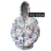 Artículo popular de comercio exterior: Sudadera con capucha impresa en 3D de Manga Blanco y Negro Japonés, Sudadera de Moda para Hombres y Mujeres, Merchandising de Anime