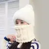 Gorro, Suéter, Bufanda para el Cuello, Todo en Uno para Mujer 2025 Invierno Versátil Ciclismo Cortavientos Cálido Gorro, Gorra de Protección contra el Frío para el Cuello