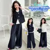 Conjunto de Chaleco de Primavera y Otoño para Niñas 2026 Nueva Moda Estilo Coreano Chaleco de Moda Conjunto de Tres Piezas para Niños Mayores