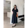 Vestido Largo de Mangas Abullonadas de Alta Gama MMC DITION con Cinturón para Ceñir la Cintura y Estilizar la Figura