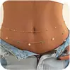 Fotografía callejera transfronteriza europea y americana Estilo dulce y genial Hip-Hop Cadena de cintura versátil de cristal geométrico simple Cadena de cintura versátil con diamantes de imitación