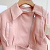 Chaqueta de cuero para niñas, primavera y otoño, nuevo estilo coreano, moderna y fresca, informal, estilo infantil.