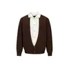 Suéter Rumen Meng Estilo Academia Retro Japonés Falso Dos Piezas Marca Trendy para Hombres y Mujeres Otoño Pareja Casual Artístico Tejido