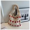 Bolsa de Hombro de Punto con Corazones 2025 Estilo Nuevo Otoño Temprano Bolso de Punto Sencillo y de Moda Bolso de Hombro Elegante y Personalizado