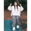 Suéter con Capucha Estilo Japonés Original de Longitud Media Pastoral para Mujer Abrigo para Mujer Sudadera con Capucha Sudadera con Capucha Mangas Largas Estampadas