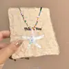 Respira la Brisa Marina~ Collar de Estrella de Mar Fresco y Sencillo para Mujer, Cadena para Clavícula Multicapa para Viajes y Vacaciones en la Costa